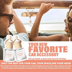 C Classy Hanging Car Air Freshener 2 Pack, Mahogany Coconut Essential Oil Diffuser, Long-Lasting Fragrance, Cute Glass Bottle Car Accessories for Women & Men, Made in USA