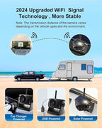 1080P Solar Wireless Backup Camera - Magnetic Hitch Rear Front Camera with Night Vision, 365-Day Standby, Waterproof, Rechargeable Battery for Horse Trailer RV Truck Car for Phone Pad Android