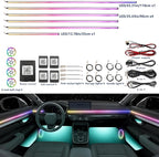 Acrylic Car Interior LED Lighting Kit, Interior Car Led Strip Lights， 22in-1 LED Fiber Optic Multi-Mode Standard Format Ambient Light, Suitable for Neon Lights of All Car Models.
