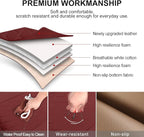 2 Pack Leather Front Car Seat Cover Bottom Car Seat, Anti-Slip and Full Wrap Driver Car Seat Protectors with Storage Pocket, Luxury Waterproof Bottom Auto Seat Cushion Pad Mat for Most Vehicles(Red)