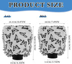 Qilmy Black Butterfly Pattern Microfiber Chenille Car Wash Sponge Scratch Free Car Wash Mitt Absorbent Mitt Sponge for Trucks SUVs Car Washing Home Cleaning, Large