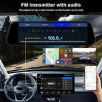 4K Mirror Dash Cam with Carplay&Android Auto,10" Rear View Mirror Camera for Cars/Trucks with Voice Control/Real 64GB Card/Touch Screen/Parking Monitor/Reverse Assist/Dual Loop Record/WDR Tech
