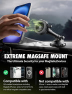 Bracketron MagAlign X Pro - Magsafe Car Phone Mount for Truck with Extended Reach Arm for Dashboard & Windshield - Magnetic Phone Holders for Your Car for iPhone 17 Pro Max 16 15 14 13 12 Plus