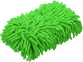 HARFINGTON Car Wash Sponge 9.1" x 4.7" Chenille Microfiber Mitt Scratch-Free Absorbent Scour Scrubber Cleaning Sponge for Washing Detailing on Cars, Trucks, SUV, Boats, RVs, Green