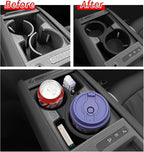 smabee for Kia EV9 2024 2025 2026 3PCS Center Console Cup Holder Insert Rear Center Console Cup Holder Center Console Organizer Accessories (Only for Land AWD, GT-Line AWD)