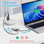USB C to Dual HDMI Adapter 4K@60Hz, 4 in 1 Type-C Digital AV Multiport Adapter with 100W PD Fast Charge & USB-A Port, USB-C Hub for iPhone/MacBook Pro Air/iPad/Chromebook/Surface/Samsung and More
