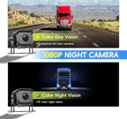 4K Wired Reverse Rear View Backup Camera System 7" Included AHD 1080P Cameras, IP68 Waterproof, Night Vision, BSD, Loop Recording fit for Tractor Truck Excavator Caravan Skid Steer Heavy Equipment
