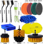 Car Cleaning Tools Kit, 26 Pcs Car Detailing Brush Set, Auto Detailing Drill Brush Set for Cleaning Automobile Interior, Exterior, Wheels, Dashboard, Leather, Air Vents