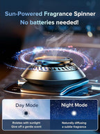 Ceeniu 2025 New UFO Car Air Freshener, Solar Powered Auto Rotary, Aluminum Alloy, Supports DIY perfumes, Natural French Fragrance, Cologne & Mint Ice Scent, Two Oils, F21 Aroma Diffuser, Car Fragrance