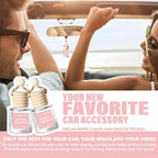 C Classy Car Air Freshener Hanging 2 Pack, Jasmine Essential Oil Diffuser, Long-Lasting Fragrance, Cute Car Accessories for Women & Men, Made in USA