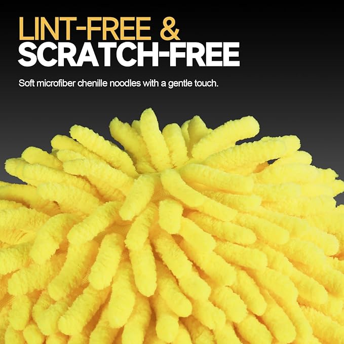 toretark Microfiber Car Wash Mitt, Car Sponge Wrapped in Soft, Plush Fiber Cloth Material, Safe Washing with Any Car Soap, Bucket, Foam Gun, Foam Cannon, Other Cleaning Supplies