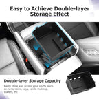 LUWU 2026 Palisade Center Console Organizer Compatible with 2026 Hyundai Palisade Accessories Armrest Console Organizer Lower Armrest Insert Tray Palisade LX3 2026 Accessories Black (Only for 7-Seat)