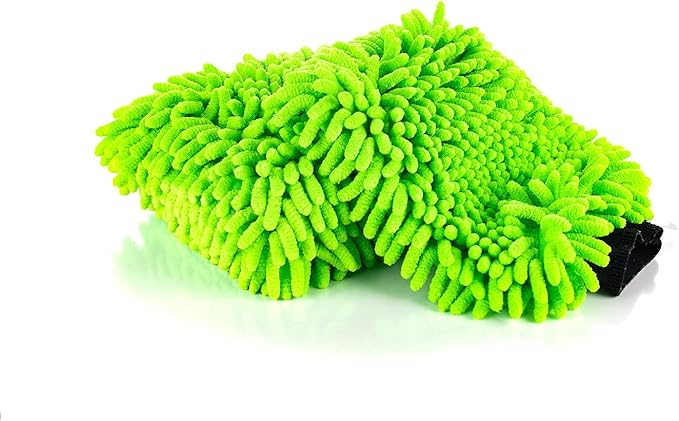 The Rag Company - Off Road – The Baja Pack – Off-Road Vehicle Exterior Microfiber Wash Mitt & Pad; Knobby Design Easily Traps and Remove Dirt, Grime and Mud - Lime Green (2-Pack)