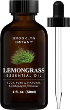 Brooklyn Botany Lemongrass Essential Oil - 100% Pure and Natural - Premium Grade Oil with Dropper - for Aromatherapy and Diffuser - 1 Fl Oz