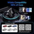 (2026 Upgraded) Wireless CarPlay Adapter for Apple iPhone＆Android, Small Size,Plug and Play,Fast and Stable Connection Wireless Adapter for CarPlay＆Android-No Latency to Screen(Blue)