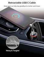 Coiled USB C Cable for Car 2Pack, 3A USB Type C Charger Cable Fast Charging, Retractable Android USB A to USB C Charge Cord for iPhone 17 16 15 Pro Max Plus, Galaxy S24 S23 S22, Note 20 10, Moto G, LG