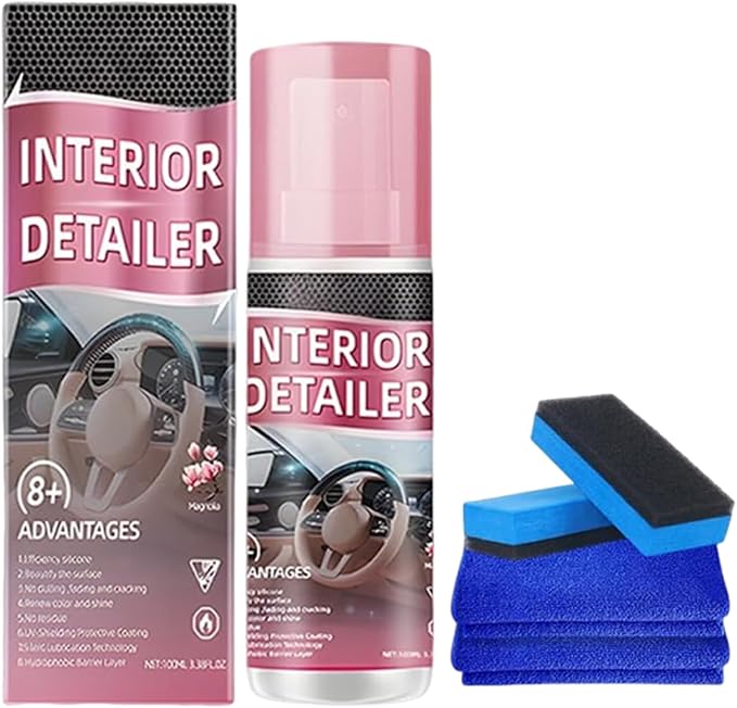 2026 Advanced Car Interior Cleaner Spray - All-Purpose Polishing Detailer for Dashboards, Seats, Leather, and Plastic Surfaces