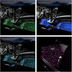 Interior Star Lights for Car, LED Starlights Floor Mats, Carpet Fiber Optic Foot Light Decoration (Set of 4)