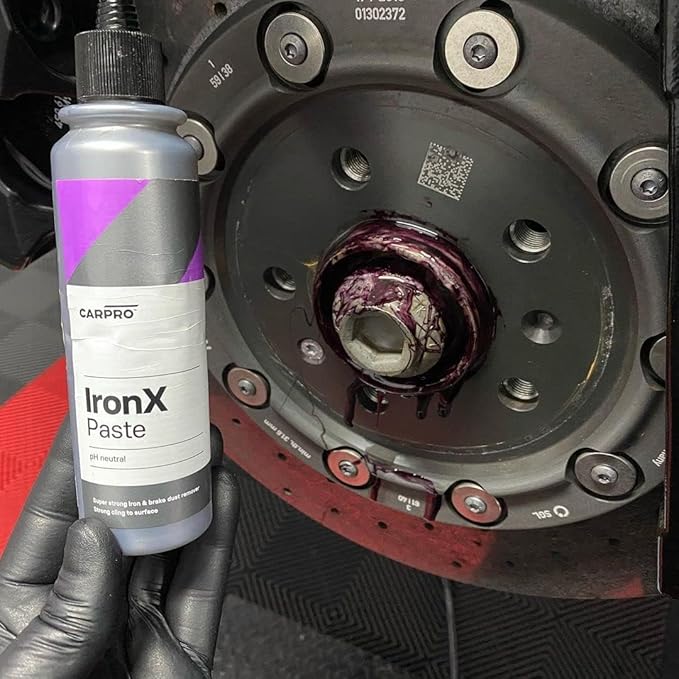 CARPRO IronX Paste Concentrated Iron Remover - Clings to & Dissolves Baked on Brake Dust on Clear Coated, Chrome, or Alloy Wheels - 150ml (5oz)