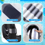 Hahafelt 2 Pack Car Seat Towel Covers with Storage Bag, 63 x 32 Inch Universal Non Slip Waterproof Sweat Protector for Car Truck, Gym Swimming Running, Machine Washable (Black Vertical Stripes)