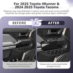 LUWU Door Side Storage Box Compatible with 2025 2026 Toyota 4Runner Accessories Side Organizer Tray 2025 2026 4Runner Center Console Organizer TPE Material Front Storage Box Black 2-Pack