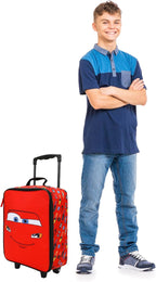 Bioworld Cars Lightning McQueen Kids' 4-Piece Travel Set With Suitcase, Duffle Bag, Toiletries Case, and Luggage Tag
