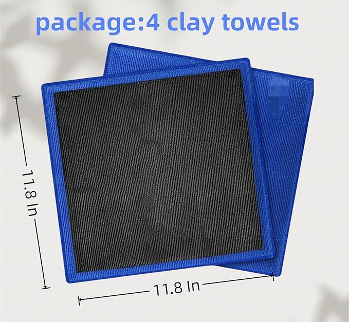 4 Pcs Clay Towel Strong Adsorption Force and Large Size for Microfiber Towels for Cars Detailing DIY Detail Clay Bars Auto Detailing