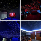 6W Mini Size Twinkle RGBW Fiber Optic Lights, APP Control Mixed 550pcs*0.03in(9.8ft/3m) Music Activated Optical Fiber Optic Star Ceiling Light Kit for Home and Car Headliner Star