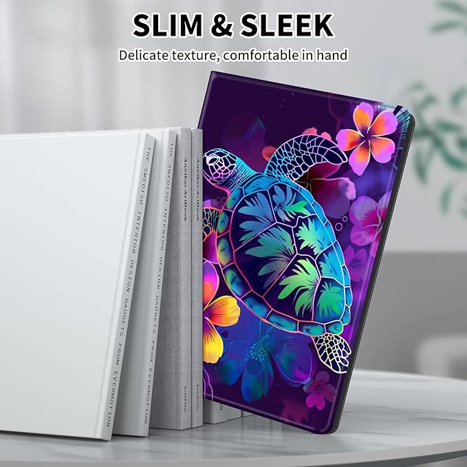 for Kindle Paperwhite Case,6.8" Kindle Paperwhite 11th Generation Case and Kindle Paperwhite Signature Edition,Leather Slim Adjustable Stand Cover with Auto Wake/Sleep,Glitter Sea Turtle