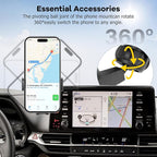 Car Phone Holder Fit for Toyota Sienna 2021 2022 2023 2024 w/DashTray Storge Box Organizer-Cell Phone Mount for Sienna Accessories 9 inch Touch Screen 360 Degree Rotation (Not fit Sienna 2025)