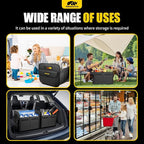 MIKKUPPA Car Trunk Organizer - Split Design Collapsible Small Trunk Organizer for Groceries, Car Storage Organizers for SUV Auto Truck Van with Non Slip Bottom (Black, 2Pack)