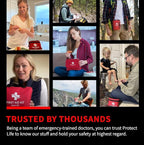 Protect Life Survival First Aid Kit for Home/Business, Camping Survival Kits | Mini Travel First Aid Kit | Camping Equipment | Small Kits for Car | Outdoor Emergency Survivals Pack - 160pcs