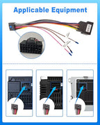 Hikity 16 Pin Wiring Harness ISO Adapter for Android Car Radio Universal ISO Standard Female Radio Connector with Steering Wheel Control Cables and Reverse Gear