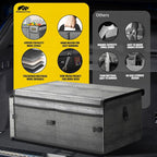 MIKKUPPA Car Trunk Organizer - 65L Collapsible Trunk Organizer with Lid, Sturdy Car Storage for SUV Auto Truck Van with Adjustable Straps and Non Slip Bottom (Gray)