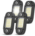 4 Pods White Rock Lights 24 LEDs Chips Waterproof Neon Trail Rig Lamp Underglow Light for Car Truck Motorcycle SUV ATV UTV (White)