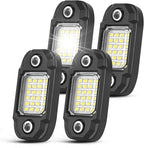 4 Pods White Rock Lights 24 LEDs Chips Waterproof Neon Trail Rig Lamp Underglow Light for Car Truck Motorcycle SUV ATV UTV (White)
