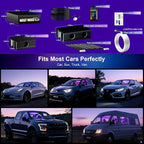 VASTFIRE Split Starlight Headliner Kit - 1200pcs 0.02in 4.9ft Fiber Optic RGBW Star Lights for Car with 6 Light Heads 16W Engine Easy to Hide,Flexible Wiring,APP/Remote Control for Car Roof Ceiling
