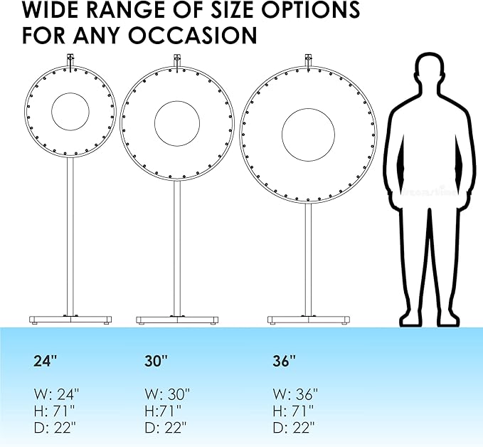 Retro Color Floor Stand Dry Erase Prize Wheel – 30” Spinning Wheel Game, Vibrant 14 Sections, Durable Wood, Trade Show Raffle & Event – Made in USA