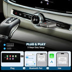 Seamless Auto-Connect CarPlay Adapter, Upgrade 2in1 Wireless CarPlay & Android Auto Adapter, Plug & Play, WLAN Dual-Band 2.4G+5G, Auto Reconnect, Compatible with After 2016 Cars with Wired CarPlay