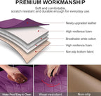 BEITK 2 Pack Leather Front Car Seat Cover Bottom Car Seat, Universal Anti-Slip Driver Car Seat Protectors with Storage Pocket, Waterproof Bottom Auto Seat Cushion Pad Mat for Most Vehicles(Purple)