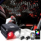 Starlight Headliner Kit,Twinkle + Music Sync Dual Color Fiber Optic Star Ceiling Lights with APP Remote Control, RGBW Star Lights for Car/Home Ceiling Decor, 1200pcs 13.1ft