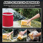 5PCS Car Wash Sponges, 8.5"×4.4"×3.5" Large Extra Soft Coral Non Scratch Sponge, Car Cleaning Cellulose Sponge Thick Foam Pad for Washing Window Sensitive Surfaces (Yellow)