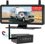 AUTO VOX Wireless Backup Camera Magnetic:Portable No Wiring 1 Min Install Trailer Hitch Camera,2-Channel HD 1080P Car Monitor & IR Night Vision Back Up Camera Systems for Truck,RV (7.2 inch)