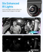 Dash Cam, 360° Dash Cam Front and Rear Inside, 4K/2.5K UHD Dash Camera for Cars, Night Vision, Built-in 5G WiFi & GPS, G-Sensor, 185° Wide Angle, HDR, Parking Mode, Support 512GB Max