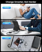 CAFELE 4-in-1 100W Retractable USB C Charging Cable with USB C/A to L/Type C 5A Fast Charging, Multi Charger Cord for Multiple Devices, Phone 17/16/15/14, Galaxy S24/S23, MBook, Pad (3.6ft)