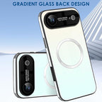 Guppy Compatible with iPhone Air Magnetic Case, with Full Camera Lens Protector [Compatible with MagSafe] Scratch Resistant Gradient Glass Back Cover Phone Case-White