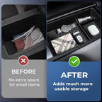 Center Console Organizer Tray Storage Box for Mercedes Benz EQS 450+ 400 580 AMG SUV/EQE 350 350+ 500, Interior Accessories Insert Tray Storage Box for 2026 2025 2024 2023 EQS/EQE, Black
