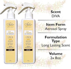 Tyler Glam on Demand - Diva Scent Linen and Room Spray 2 Pack - Air Freshener and Odor Eliminator Bundle with Stain Remover Pen - Laundry Bundle