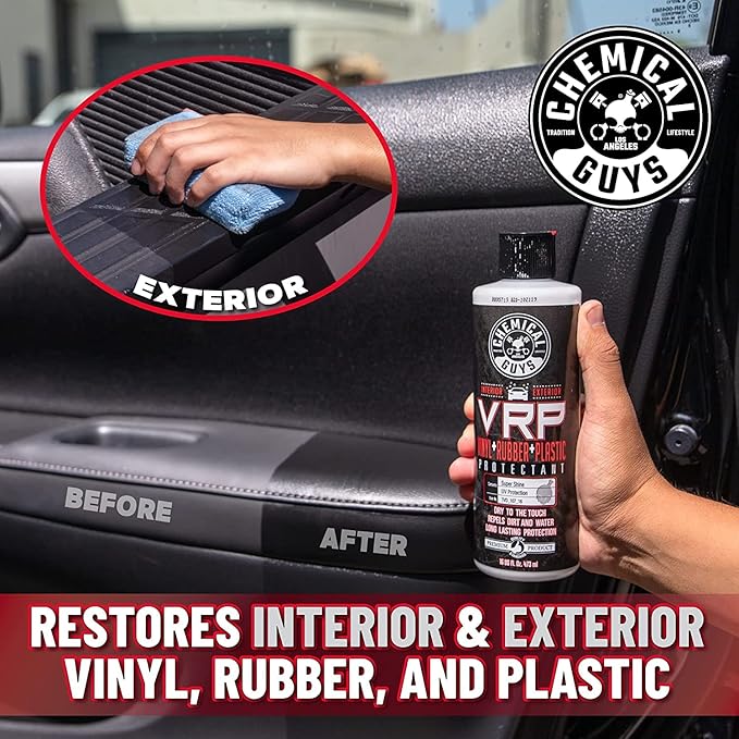 Chemical Guys VRP Vinyl, Rubber, and Plastic Dressing - Tire Dressing, Non-Greasy, Dry-to-the-Touch Shine for Tires, Trim, and More, Safe for Cars, Trucks, SUVs, RVs & More - 16 oz (Pack of 3)