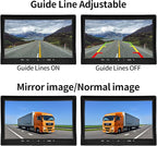 Wired Backup Camera System with 10.1’’ IPS Monitor for Truck RV Trailer Bus, Rear View Camera, with Side Front View Camera, 4 Split Screen, Super Waterproof, Night Vision, Easy Installation AHD1080P